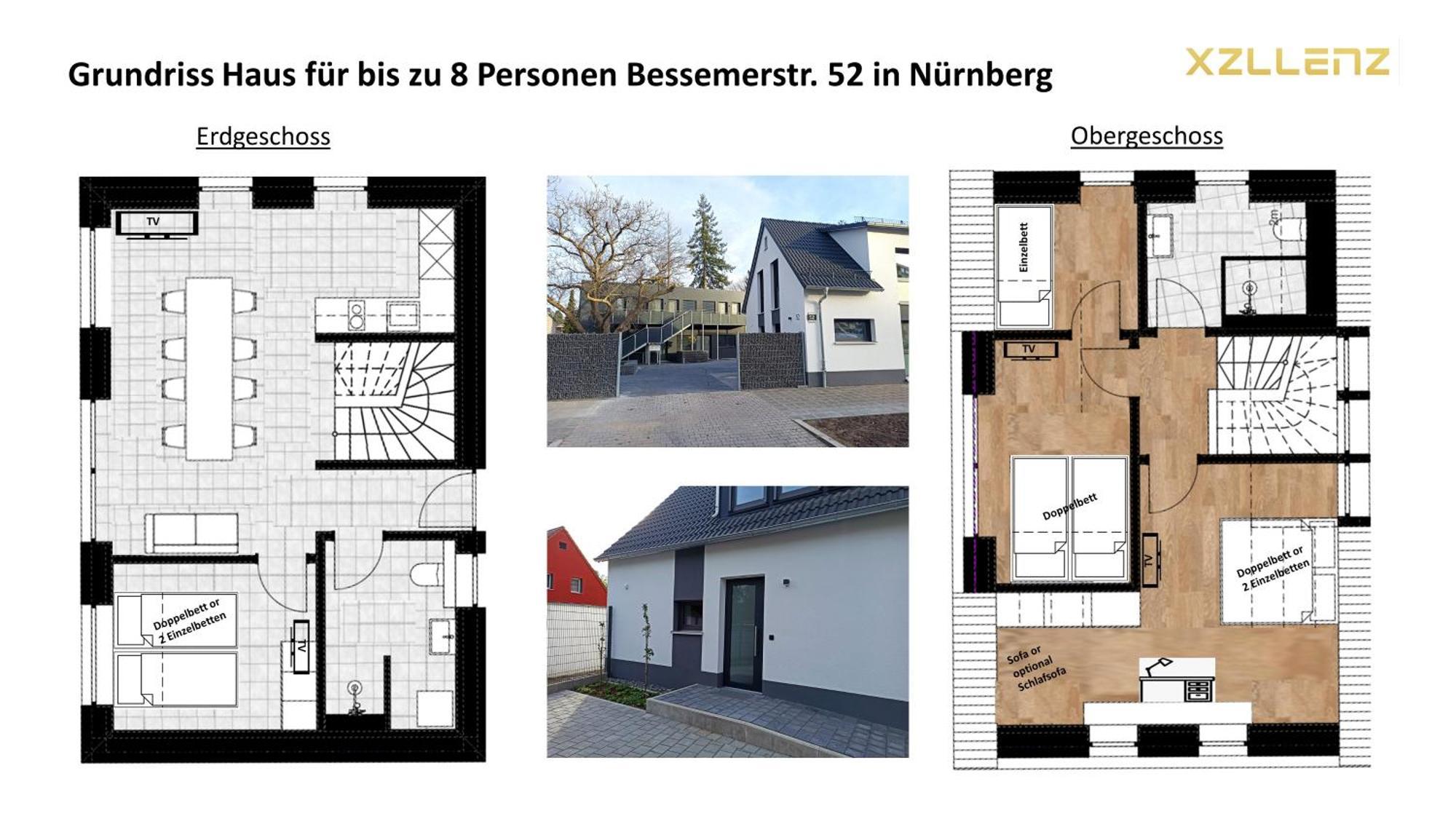 Xzllenz - 4 Schlafzimmer, Zentral, Parken, U-Bahn, 2 Baeder, 4 Smart-Tv, Optional Einzelbett Нюрнберг Экстерьер фото